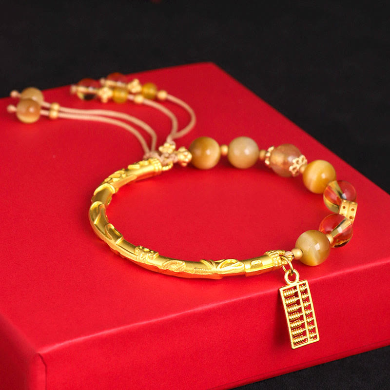 KarmaRipple's Authentic Tiger Eye Citrine Abacus Talisman Protection Bracelet p4