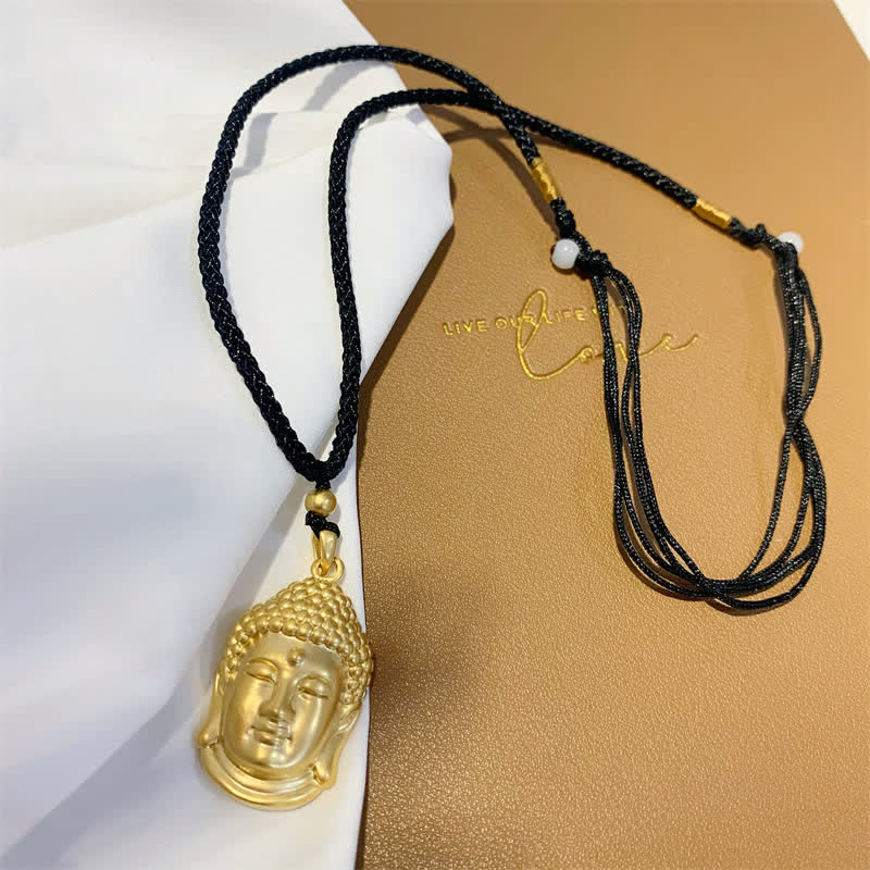 KarmaRipple's Gold Buddha Bronze Wealth Pendant Necklace p7
