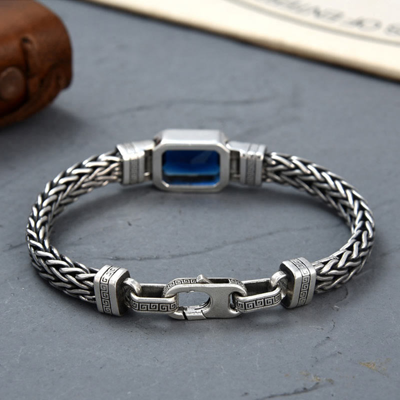 KarmaRipple's Retro Blue Acrylic Dragon Keel Woven Design Balancing Wealth Buckle Bracelet p8