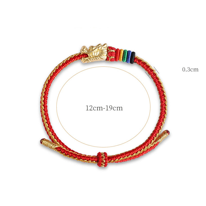 KarmaRipple's 999 Sterling Silver Fortune Year Of The Dragon Colorful Rope Bracelet p5