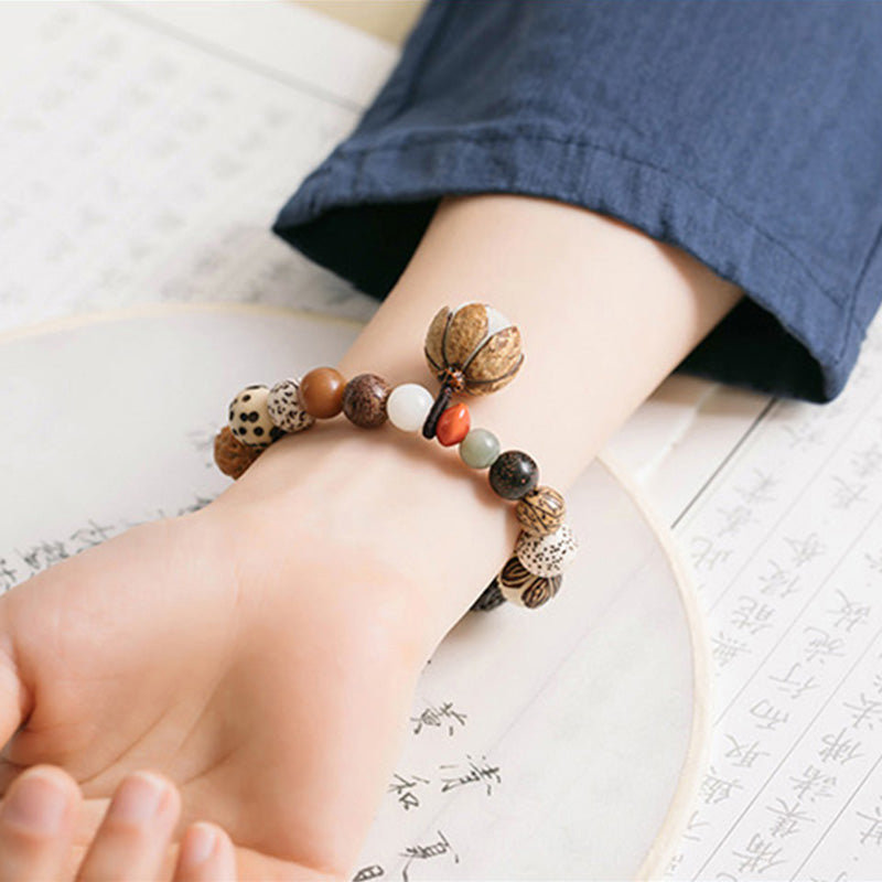 KarmaRipple's Bodhi Seed Lotus Wisdom Peace Wrist Mala Bracelet p6