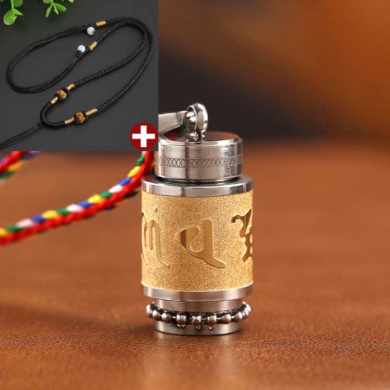 KarmaRipple's Tibet Om Mani Padme Hum Shurangama Mantra Titanium Steel Wisdom Amulet Pendant Necklace p45