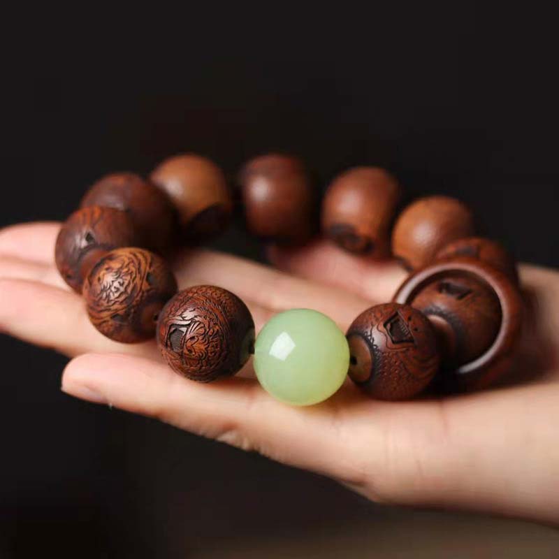 KarmaRipple's Tibetan Rosewood Engraving Tiger Protection Bracelet p3