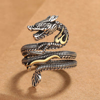 KarmaRipple's Vintage Dragon Pattern Bronze Strength Ring