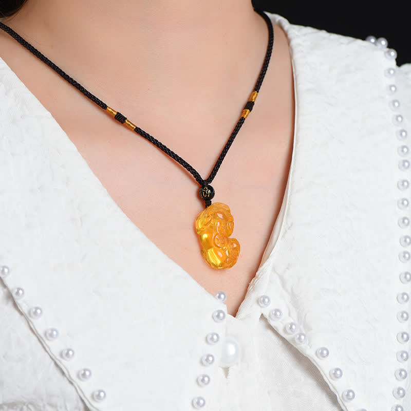KarmaRipple's FengShui Citrine PiXiu Wealth Pendant Necklace p3