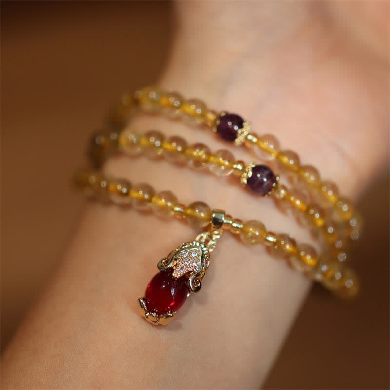 KarmaRipple's Citrine Amethyst PiXiu Prosperity Happiness Protection Bracelet p5