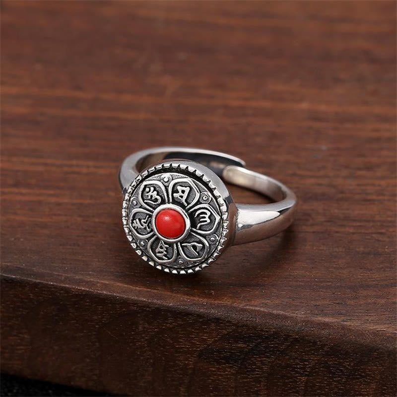 KarmaRipple's Tibetan Om Mani Padme Hum Peace Rotatable Ring p1