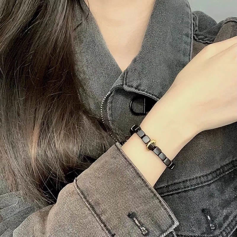 KarmaRipple's Tibetan Ebony Wood Square Beadwork Peace Calm Bracelet p8