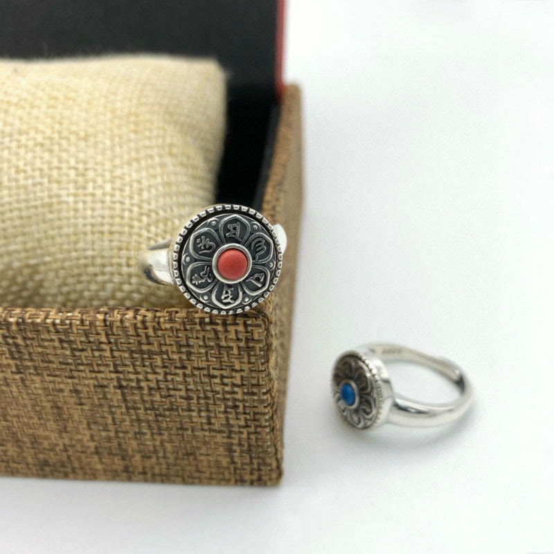 KarmaRipple's Tibetan Om Mani Padme Hum Peace Rotatable Ring p21