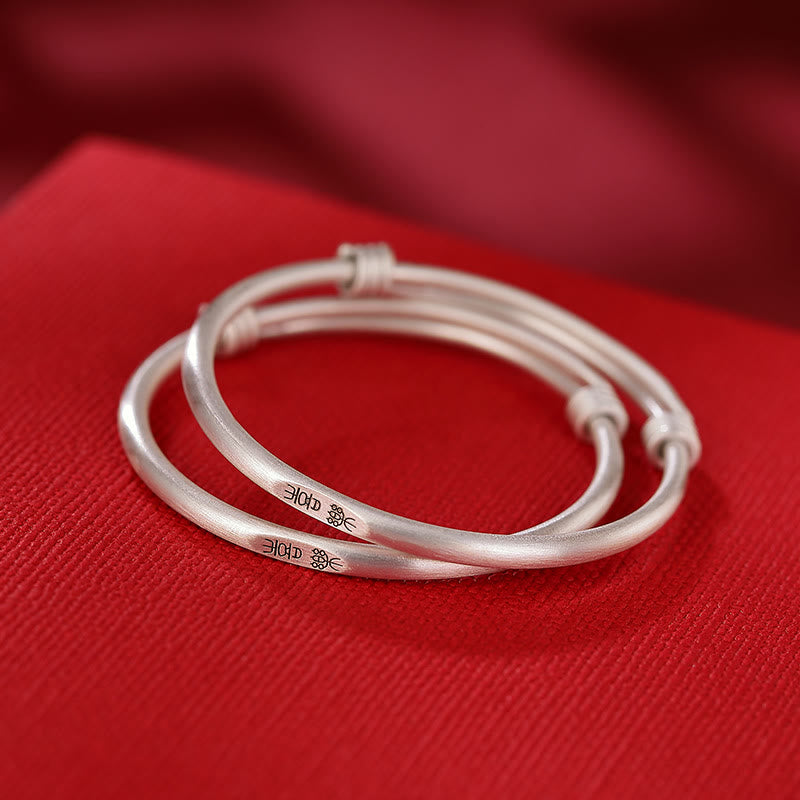 KarmaRipple's 999 Sterling Silver Peace And Joy Protection Kids Child Bracelet Bangle p2