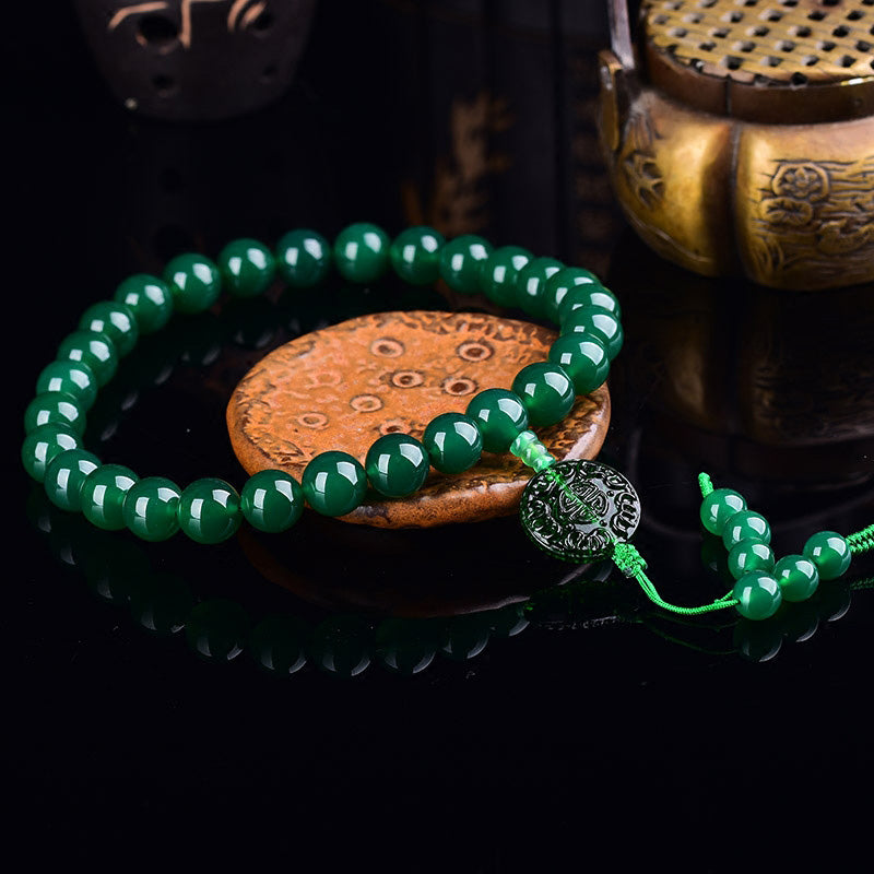 KarmaRipple's Authentic Green Agate Wrist Mala Manifestation Pocket Mala Car Decoration p4