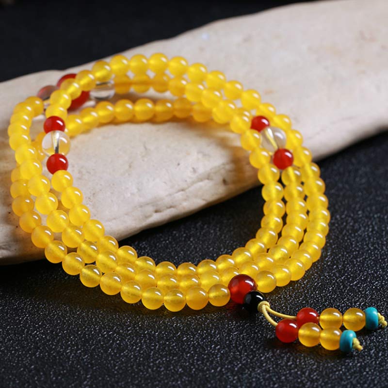 KarmaRipple's 108 Mala Beadwork Yellow Chalcedony Balance Bracelet p3