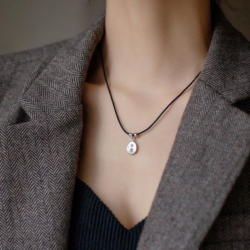 KarmaRipple's 999 Sterling Silver Peace And Joy Fu Character Fortune Fortune 925 Sterling Silver Chain Pendant Necklace p19