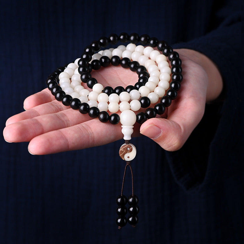 KarmaRipple's Ebony YinYang Protection Pendant Mala p1