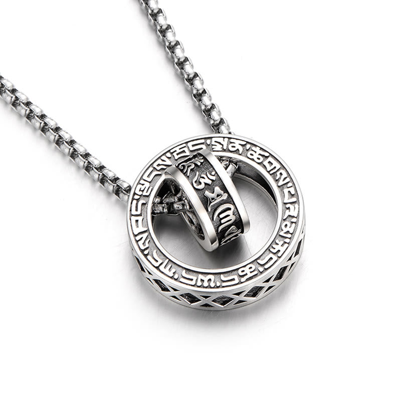 KarmaRipple's Tibetan Om Mani Padme Hum Carved Peace Purity Chain Pendant Necklace p4