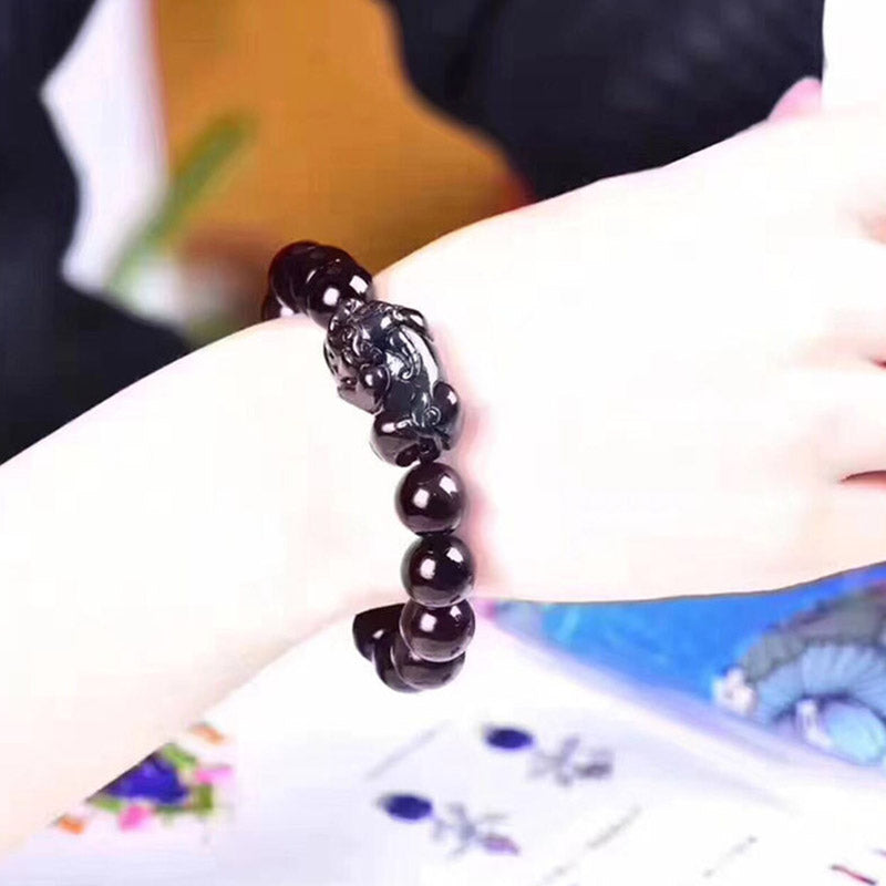 KarmaRipple's FengShui PiXiu Rainbow Obsidian Fortune Bracelet p6