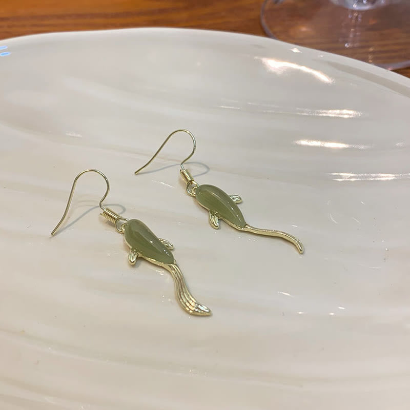 KarmaRipple's Fish Pattern Jade Fortune Dangle Drop Earrings p10