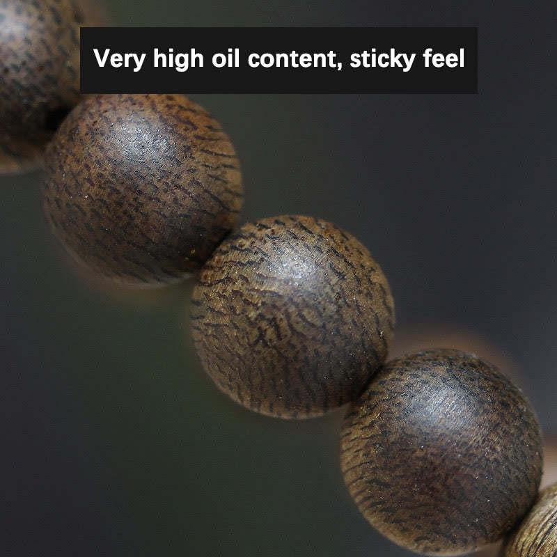 KarmaRipple's 108 Mala Beadwork Nha Trang Soil Buried Qinan Agarwood Balance Strength Bracelet p4