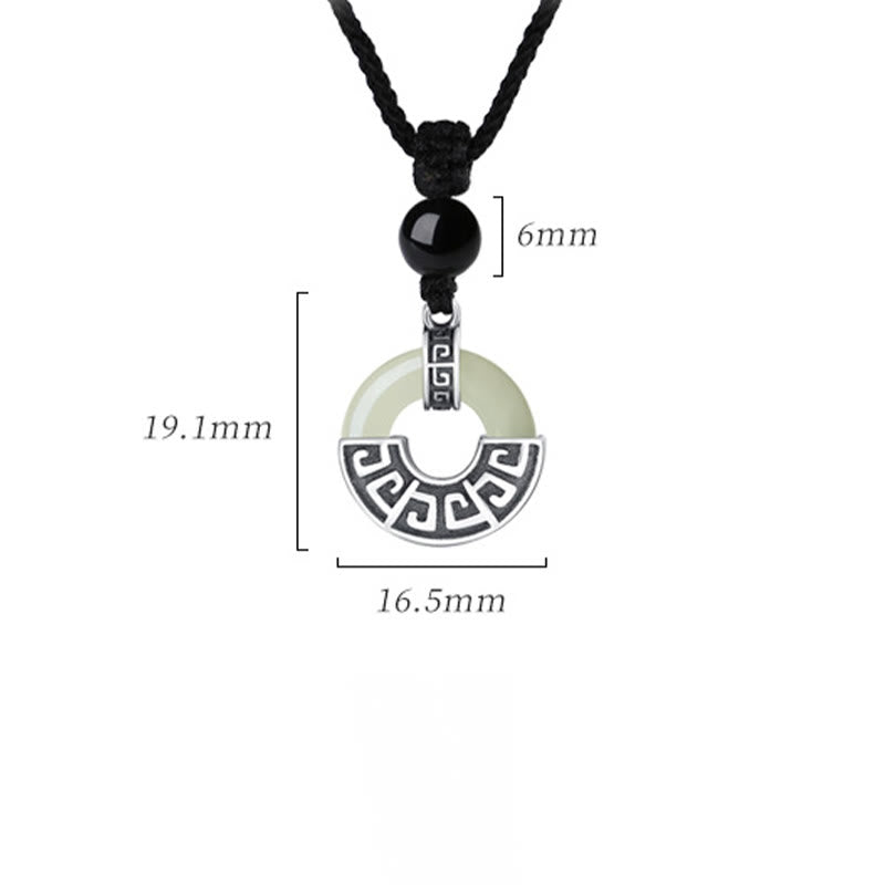 KarmaRipple's 925 Sterling Silver Authentic Hetian Jade Peace Buckle Prosperity Pendant Necklace p11
