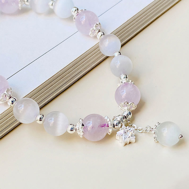 KarmaRipple's 925 Sterling Silver Authentic Amethyst Cat's Eye Spiritual Awareness Star Bracelet p4