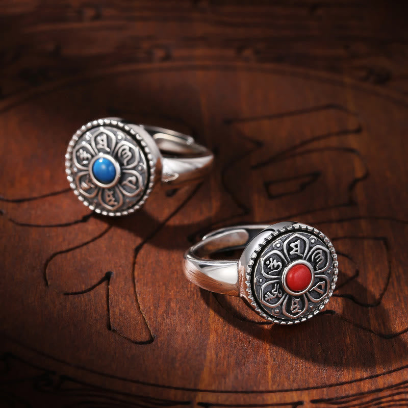 KarmaRipple's Tibetan Om Mani Padme Hum Peace Rotatable Ring p15