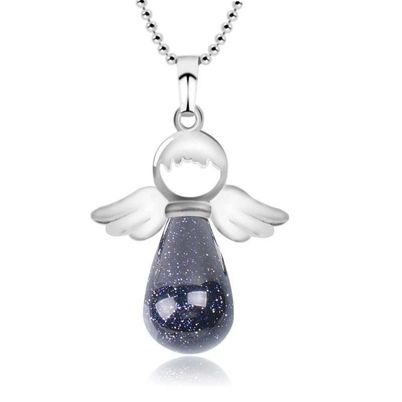 KarmaRipple's Little Angel Wings Authentic Gemstone Fortune Pendant Necklace p7