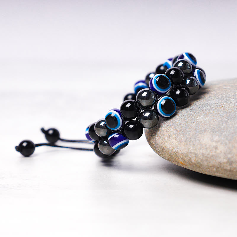 KarmaRipple's Evil Eye Hematite Tiger Eye Protection Beaded Bracelet p19