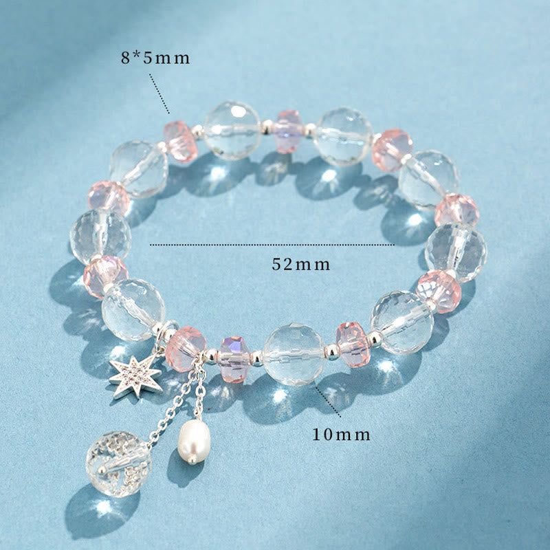 KarmaRipple's Ivory Gemstone Pink Gemstone Protection Star Talisman Bracelet p7