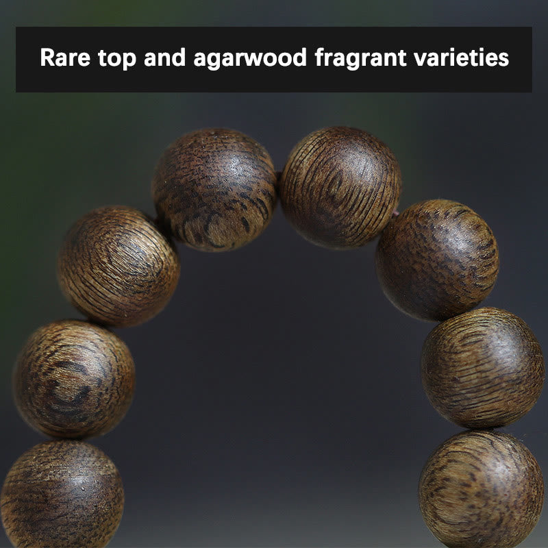 KarmaRipple's 108 Mala Beadwork Nha Trang Soil Buried Qinan Agarwood Balance Strength Bracelet p6