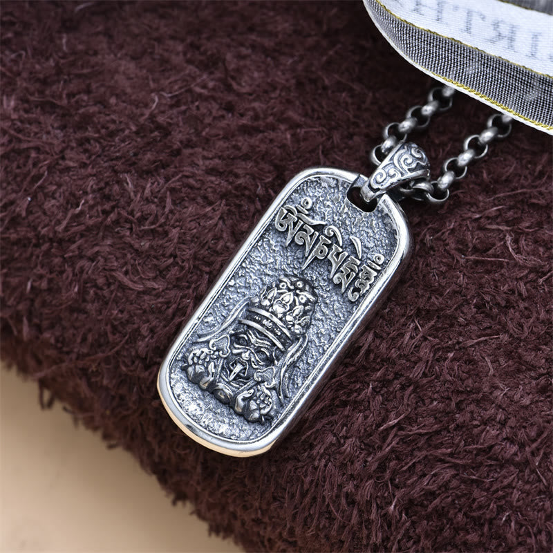 KarmaRipple's 925 Sterling Silver Zakiram Goddess of Wealth Om Mani Padme Hum Peace Pendant Necklace p5