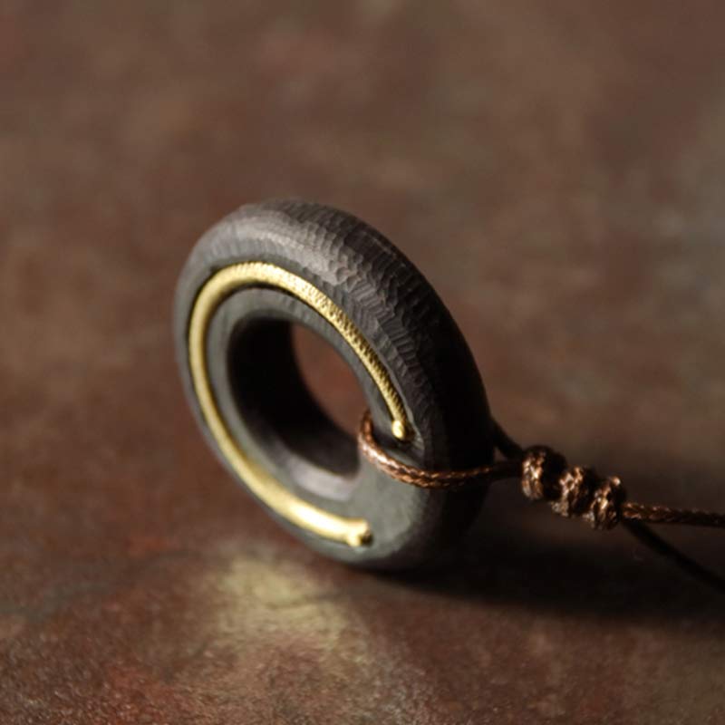 KarmaRipple's Zen Circle Ebony Wood Peace Calm Pendant Necklace p10