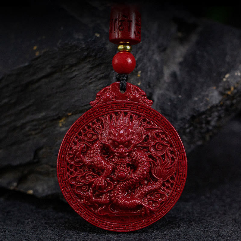 KarmaRipple's Year of the Dragon Authentic Cinnabar Dragon Protection Pendant Necklace p9