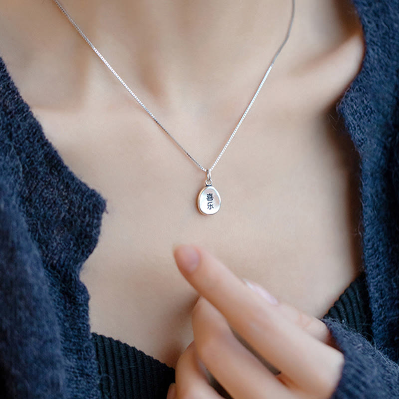 KarmaRipple's 999 Sterling Silver Peace And Joy Fu Character Fortune Fortune 925 Sterling Silver Chain Pendant Necklace p11