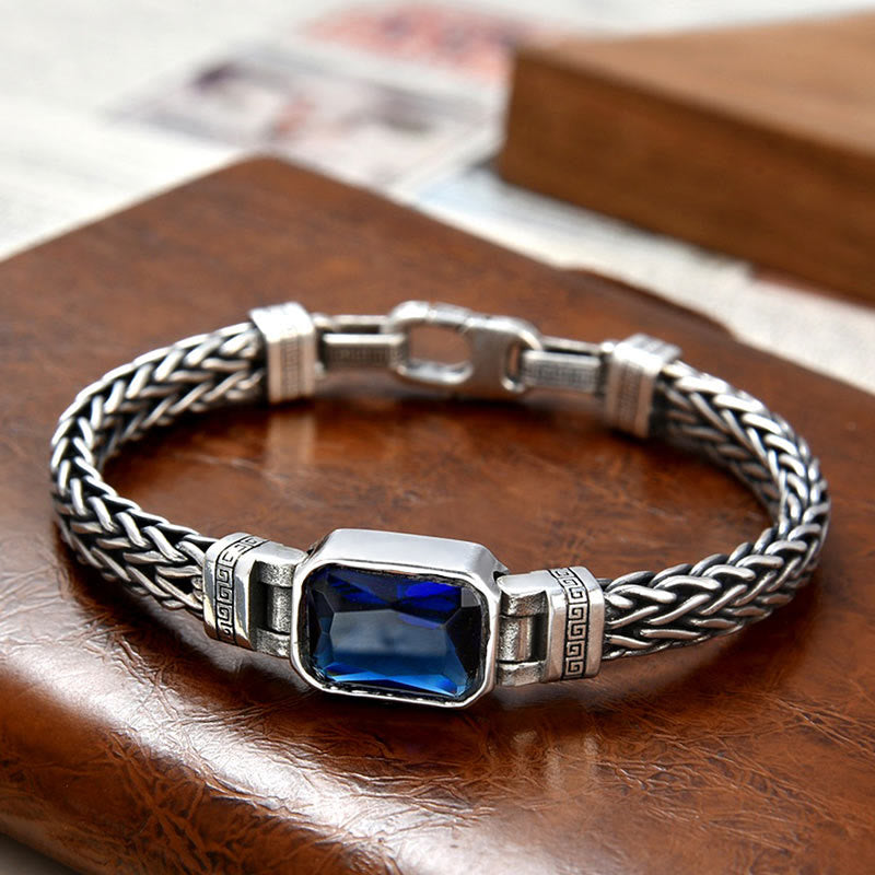 KarmaRipple's Retro Blue Acrylic Dragon Keel Woven Design Balancing Wealth Buckle Bracelet p3