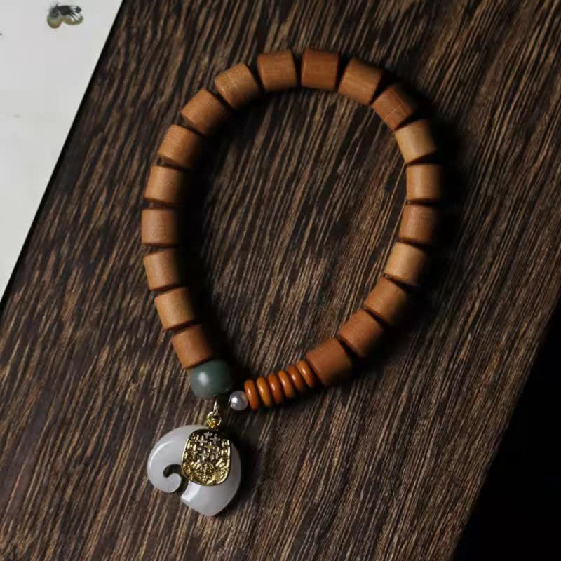 KarmaRipple's Sandalwood Jade Elephant Protection Bracelet p13