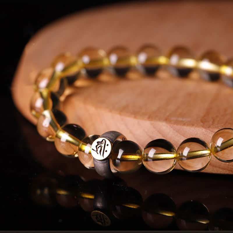 KarmaRipple's 925 Sterling Silver Chinese Zodiac Natal Buddha Citrine Protection Bracelet p14