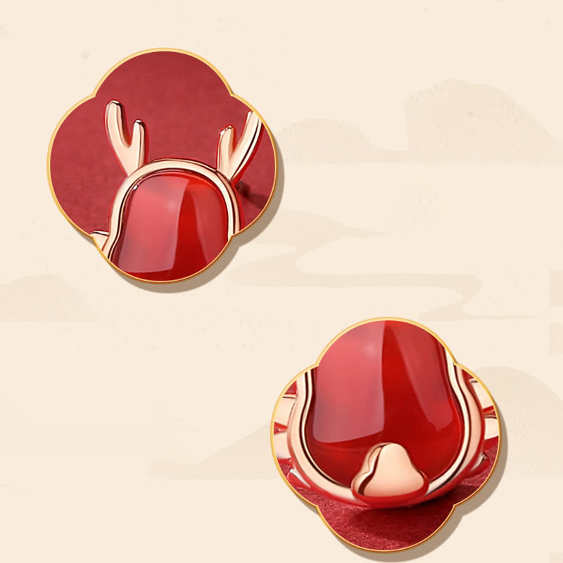 KarmaRipple's ???A Flash Sale- 925 Sterling Silver Year of the Dragon Authentic Red Agate Dragon Attract Fortune Fu Character Strength Bracelet Pendant Necklace Earrings p16