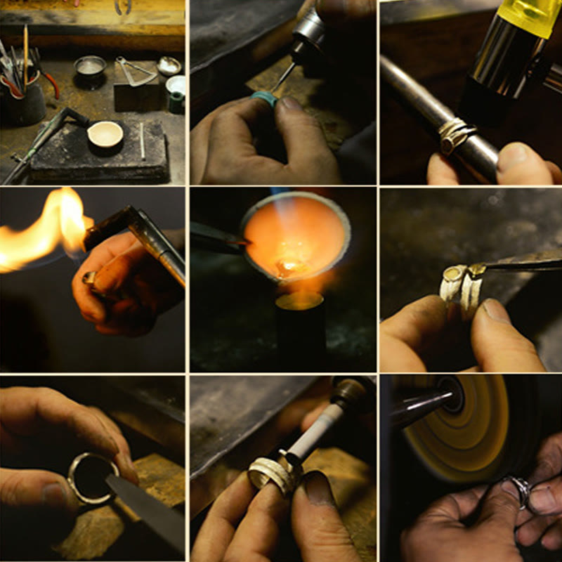 KarmaRipple's 925 Sterling Silver Sanskrit'sign Carved Protection Adjustable Ring p28