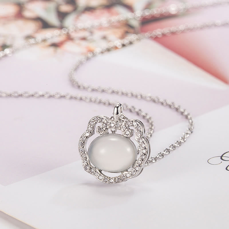 KarmaRipple's Chalcedony Lock of Good Wishes Positive Pendant Necklace p3