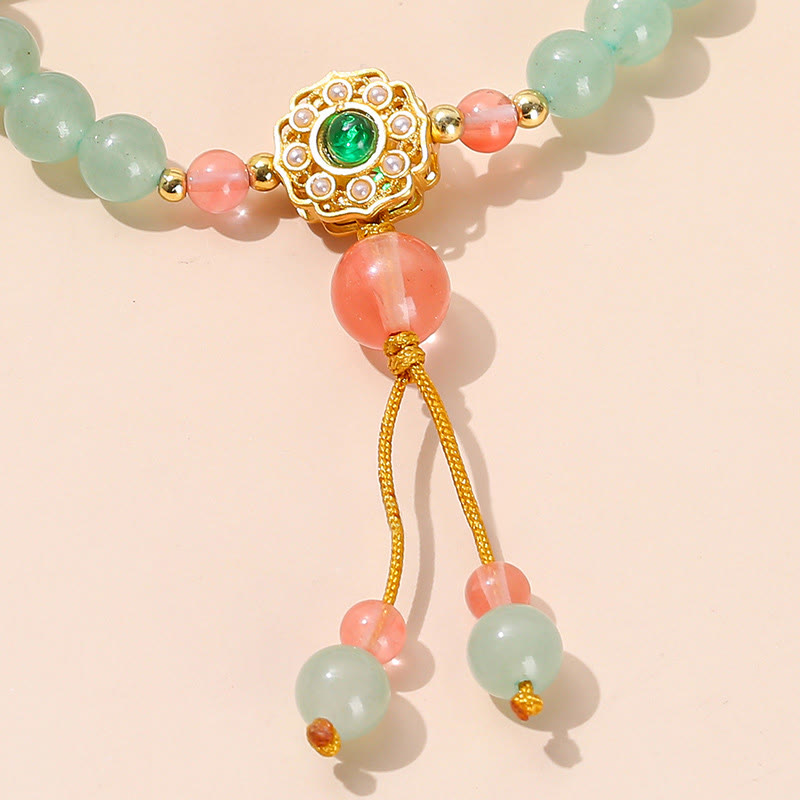 KarmaRipple's Green Aventurine Fortune Bead Tassel Bracelet p4