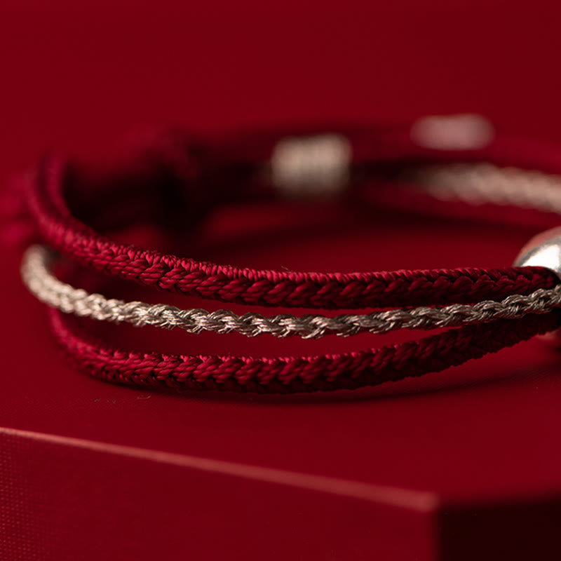 KarmaRipple's 925 Sterling Silver Tibetan Zakiram Goddess of Wealth Fortune Rope Bracelet p8