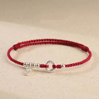 KarmaRipple's 925 Sterling Silver Auspicious Clouds Peace Buckle Safe And Sound Bracelet Anklet