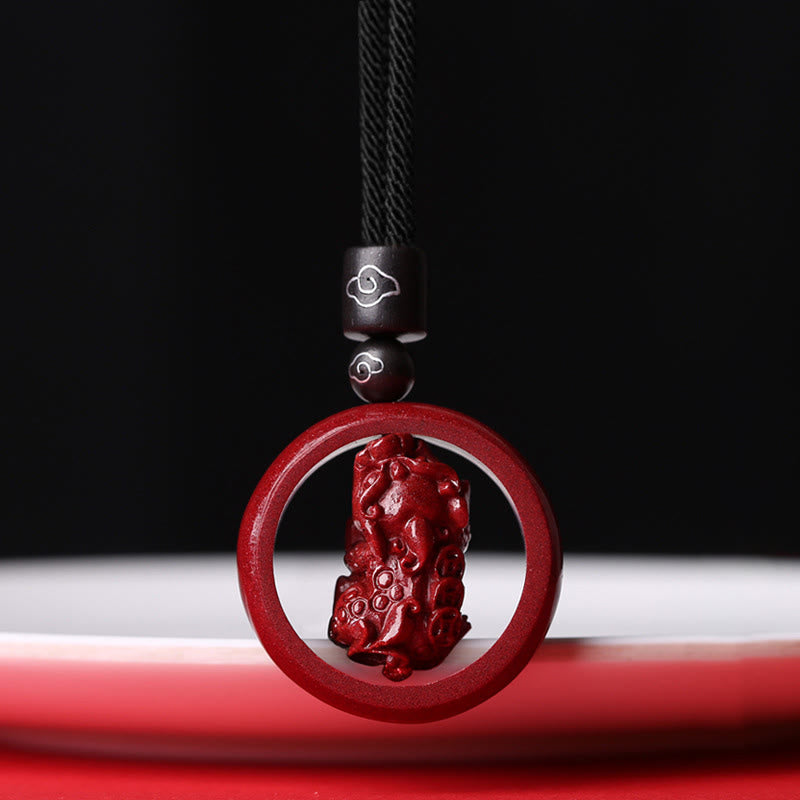 KarmaRipple's Cinnabar Om Mani Padme Hum PiXiu Blessing Fortunate Bead Pendant Necklace p38
