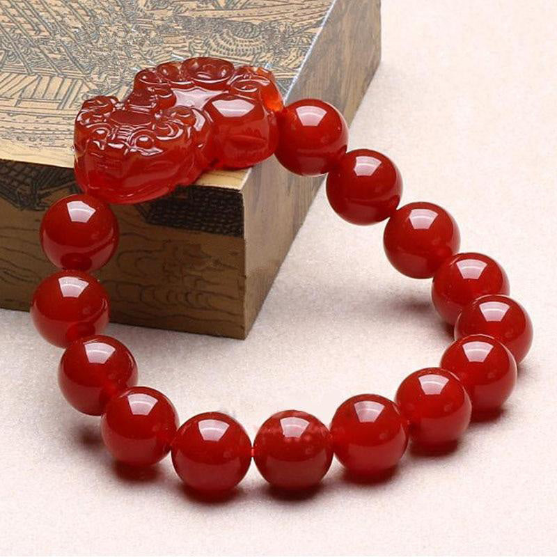 KarmaRipple's Red Agate Fortunate Pixiu Wealth Fortune Bracelet p4