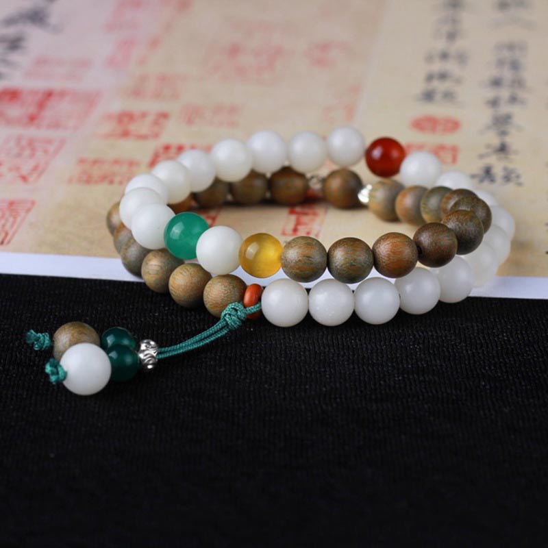 KarmaRipple's Green Sandalwood Bodhi Seed Wake Up Fortune Bracelet p3