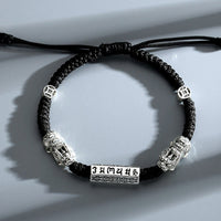 KarmaRipple's Double PiXiu Feng Shui Bronze Coin Om Mani Padme Hum String Bracelet