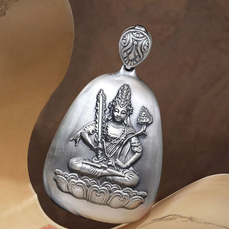 KarmaRipple's 999 Sterling Silver Chinese Zodiac Natal Buddha Heart Sutra Engraved Protection Pendant Necklace p18