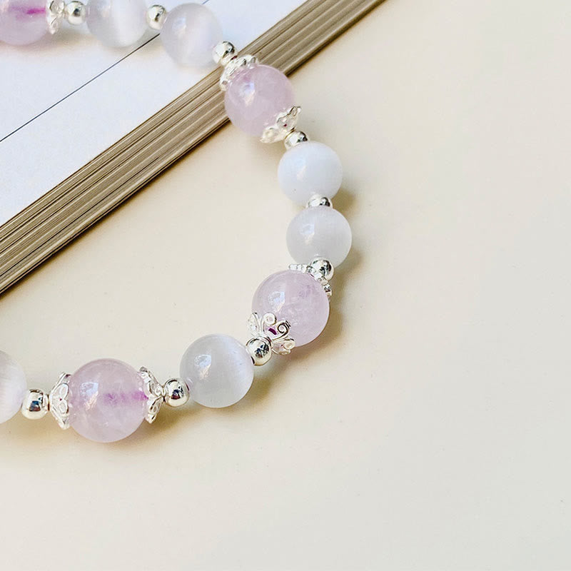 KarmaRipple's 925 Sterling Silver Authentic Amethyst Cat's Eye Spiritual Awareness Star Bracelet p5