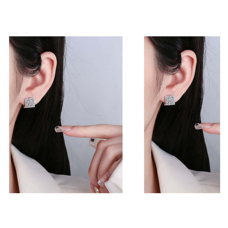 KarmaRipple's Grass Pattern Square Stud Earrings p7