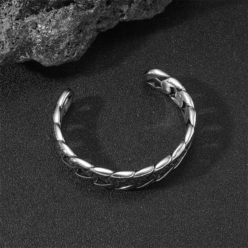 KarmaRipple's Tibetan Om Mani Padme Hum Mantra Titanium Steel Peace Cuf Bangle Bracelet p4